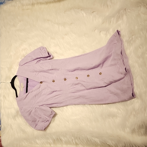Loft Dress 55% Linen  Lavender  Sz 2 - Picture 2 of 11